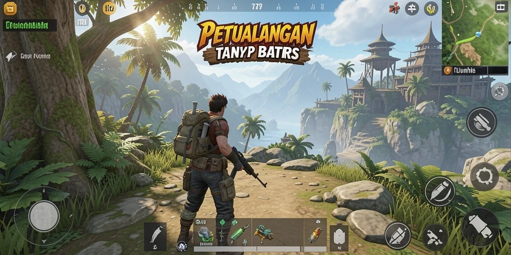 Tangkapan layar menunjukkan eksplorasi dunia terbuka yang menawan.