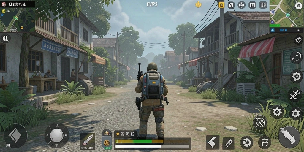 Screenshot utama EVIP3 menampilkan gameplay interaktif yang imersif.