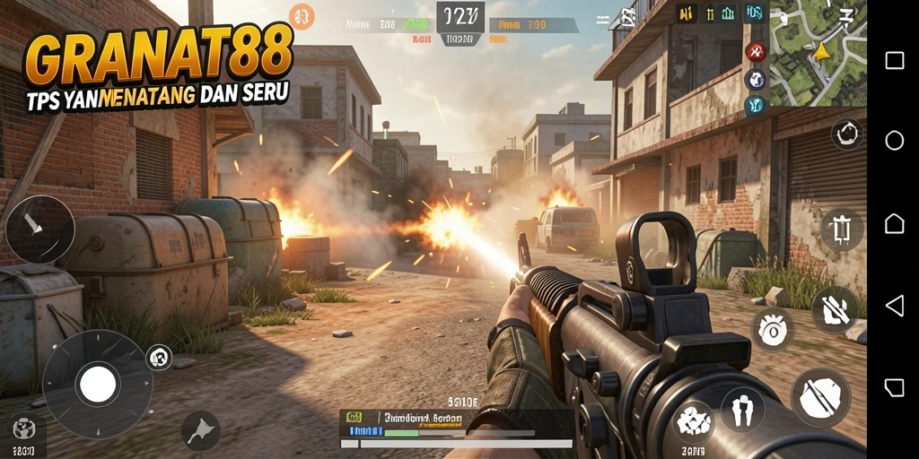Tampilan gameplay seru dari GRANAT88 dengan aksi TPS yang mendebarkan.