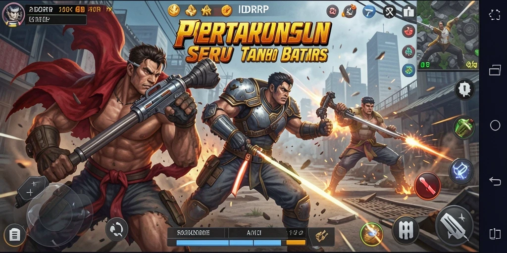 Screenshot utama IDRRP menampilkan aksi pertarungan yang mendebarkan.