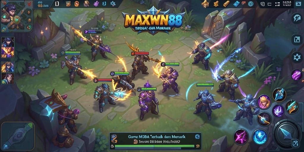 Screenshot gameplay hebat dari MAXWIN88 dalam aksi MOBA.