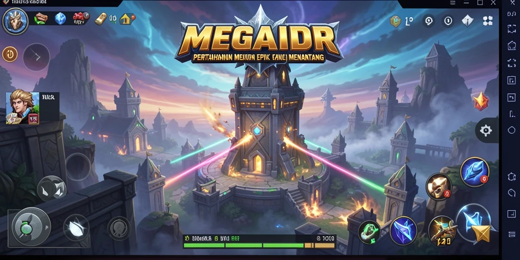 Tampilan gameplay MEGAIDR yang intens dalam menjawab tantangan Tower Defense.