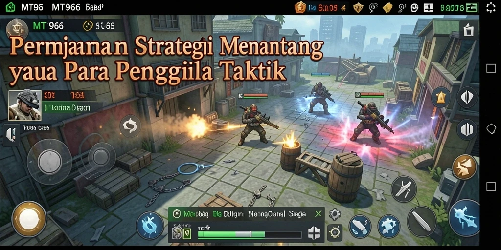 Screenshot gameplay MT966 yang menunjukkan strategi dan taktik yang mendebarkan.