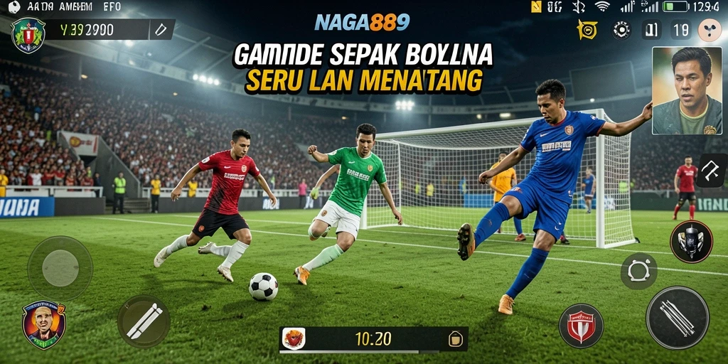 Tampilan gameplay NAGA889 dengan aksi sepak bola yang seru.
