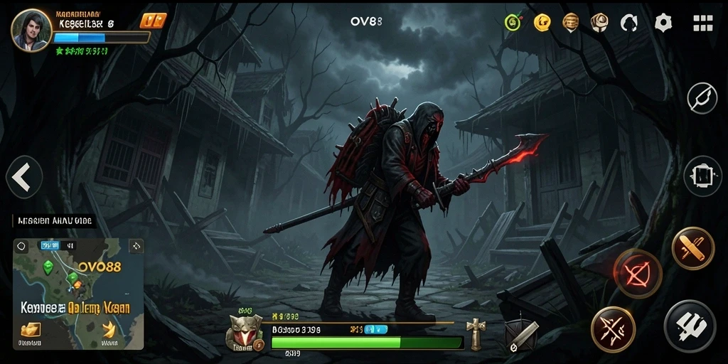 Screenshot gameplay OVO88 yang menampilkan suasana Horror yang mencekam.