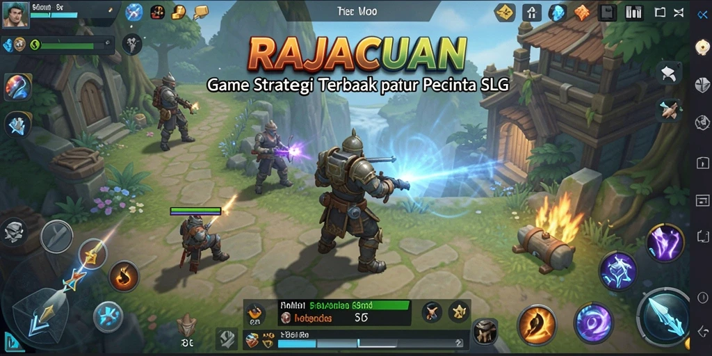 Tangkapan layar utama RAJACUAN menampilkan aksi pertempuran yang seru dan strategi mendalam.