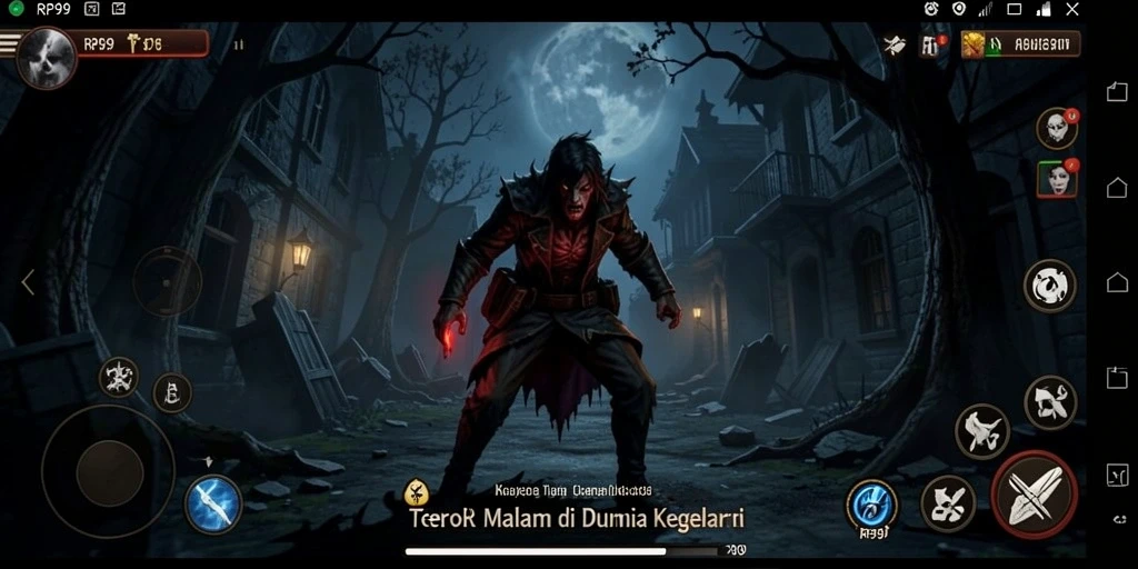 Tampilan gameplay menakutkan dengan suasana gelap dan mencekam.