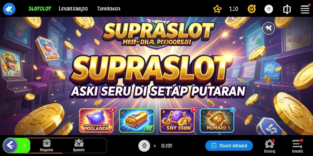 Tangkapan layar menampilkan aksi mendebarkan dalam SUPRASLOT.